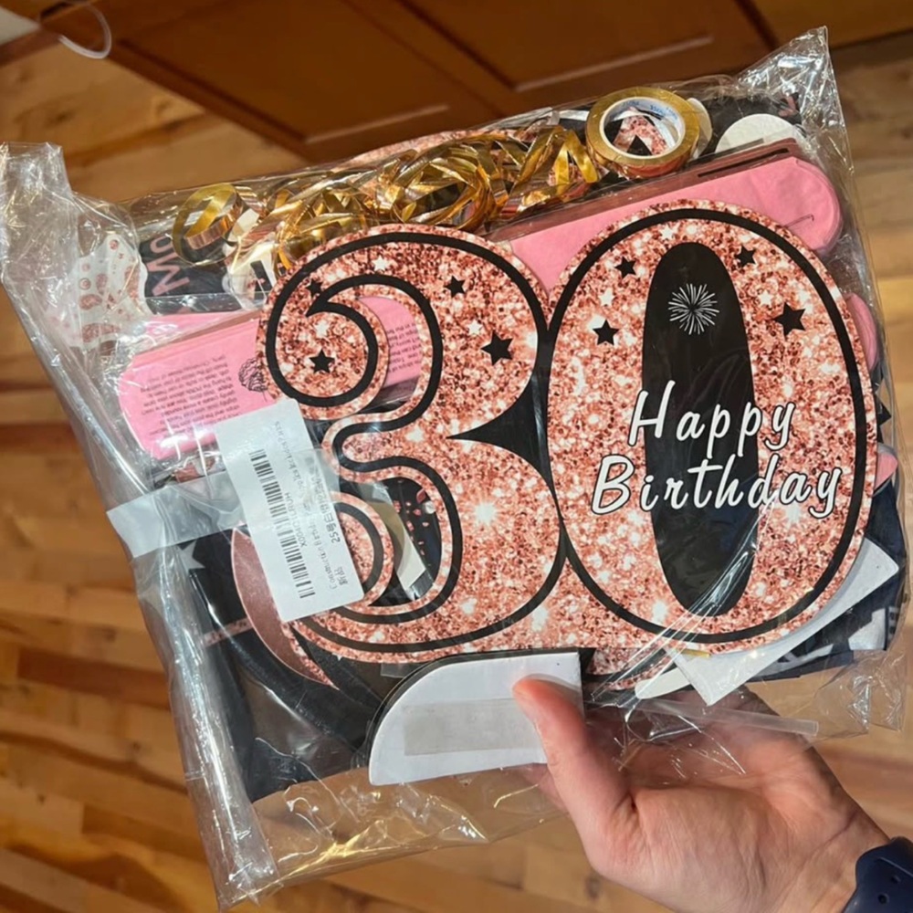Rose Gold 30th Birthday Party Decoration Set